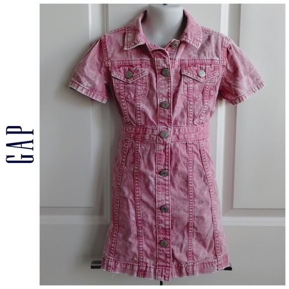 gap pink denim dress Denim Mini Dress